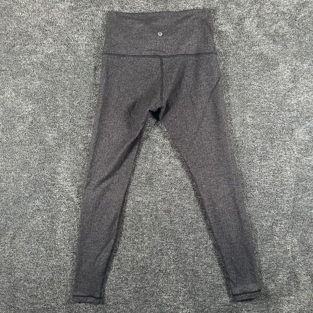 Lululemon Leggings Womens 8 Wunder Under Black White Herringbone High Rise Pants